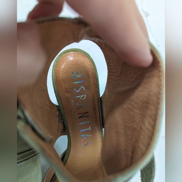 Anthropologie HISPANITAS sued leather side zip ankle peep toe shoes bootie sz 39 - Picture 8 of 11